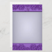 Lotus Blossom (Henna) (Paars) Briefpapier (Voorkant / Achterkant)