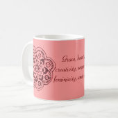 Lotus Blossom (Henna) (rood) Koffiemok (Voorkant links)