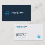 LOTUS BLOSSOM in het blauw Visitekaartje (Voorkant / Achterkant)