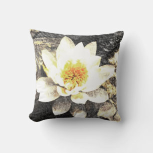 lotus blossom kussen grijs en geel