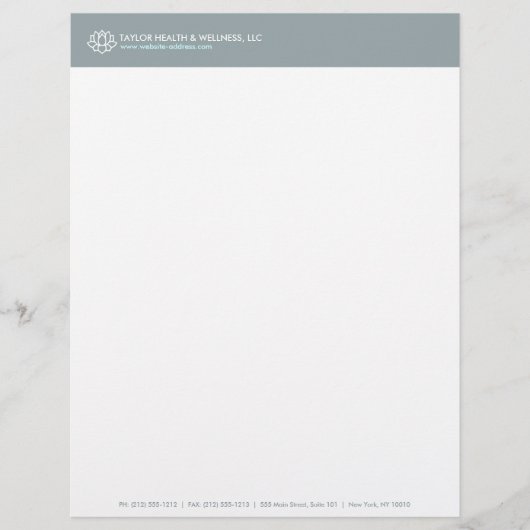 LOTUS BLOSSOM LOGO VOOR GEZONDHEID/WELLNESS Briefh Gepersonaliseerd Briefhoofd (Voorkant)