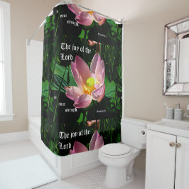 Lotus Blossom Nehemiah 8:10 Douchegordijn