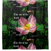 Lotus Blossom Nehemiah 8:10 Douchegordijn (Voorkant)