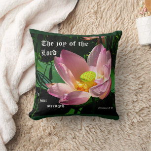 Lotus Blossom Nehemiah 8:10 Kussen