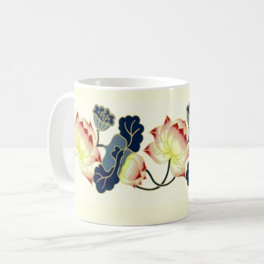  Lotus Blossom print Koffiemok (Voorkant links)