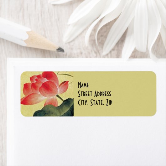 Lotus Blossom Retouradreslabels Etiket (Insitu)