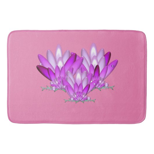 Lotus blossom roze op roze achtergrond badmat (Voorkant)