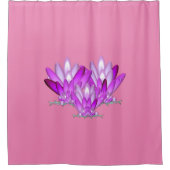 Lotus blossom roze op roze achtergrond douchegordijn (Voorkant)