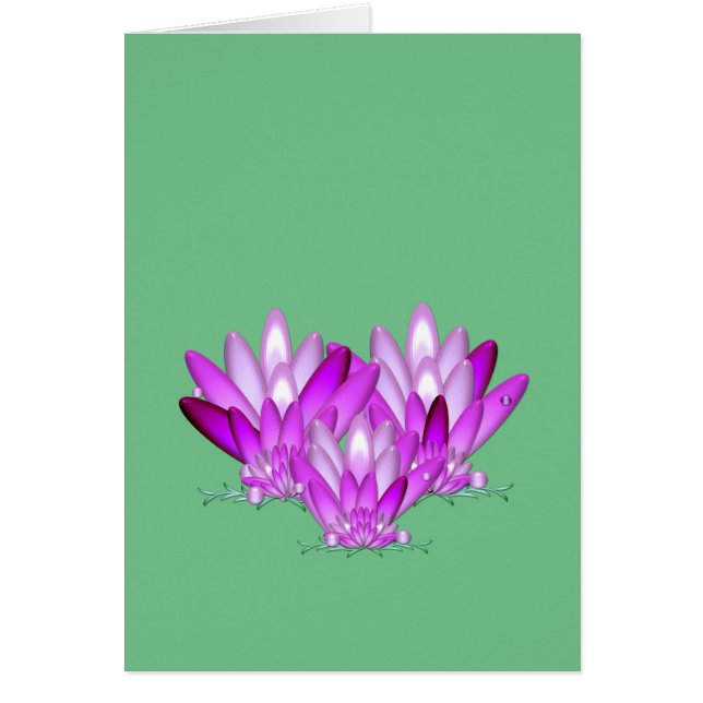 Lotus blossom roze op zee groene achtergrond (Voorkant)