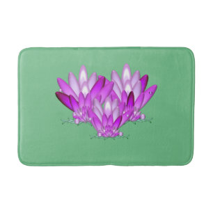 Lotus blossom roze op zee groene achtergrond badmat
