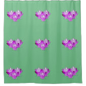Lotus blossom roze op zee groene achtergrond douchegordijn (Voorkant)