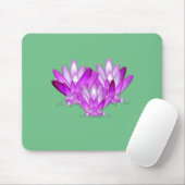 Lotus blossom roze op zee groene achtergrond muismat (Met muis)
