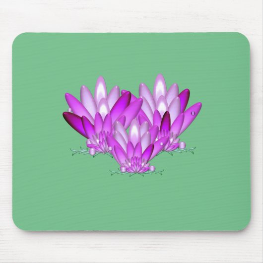Lotus blossom roze op zee groene achtergrond muismat (Voorkant)