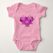 Lotus blossom roze op zee groene achtergrond romper (Voorkant)