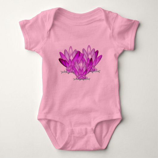 Lotus blossom roze op zee groene achtergrond romper (Voorkant)