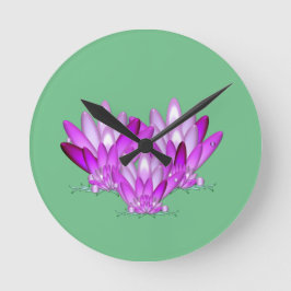 Lotus blossom roze op zee groene achtergrond ronde klok