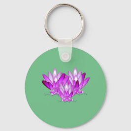 Lotus blossom roze op zee groene achtergrond sleutelhanger