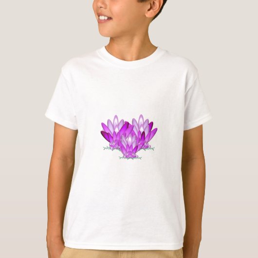 Lotus blossom roze op zee groene achtergrond t-shirt (Voorkant)
