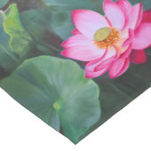 Lotus Blossom - Roze Waterlelies op Groen Korte Tafelloper (Hoek)