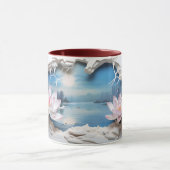 Lotus Blossom & Serene Lake Keramische Koffie Mok  (Midden)
