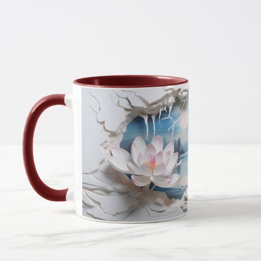 Lotus Blossom & Serene Lake Keramische Koffie Mok  (Links)