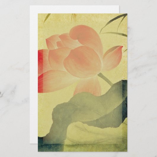 Lotus Blossom Stationery Briefpapier (Voorkant / Achterkant)
