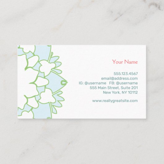 Lotus Blossom Visitekaartje (Achterkant)