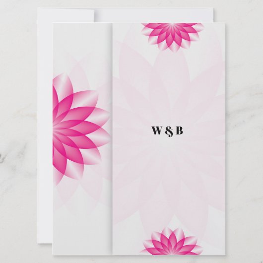 Lotus Blossom Wedding Invitation Kaart (Achterkant)