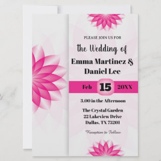 Lotus Blossom Wedding Invitation Kaart