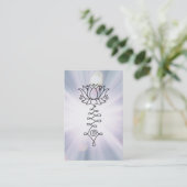 *~* Lotus Blue Lavender Rays Reiki Healing Energy Visitekaartje (Staand voorkant)