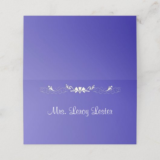 Lotus Blue met Text Place Card Plaatskaartje (Buitenkant ongevouwen)
