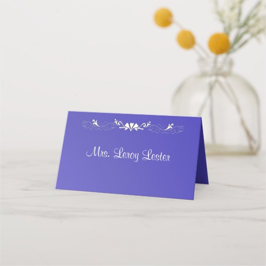 Lotus Blue met Text Place Card Plaatskaartje (Voorkant)