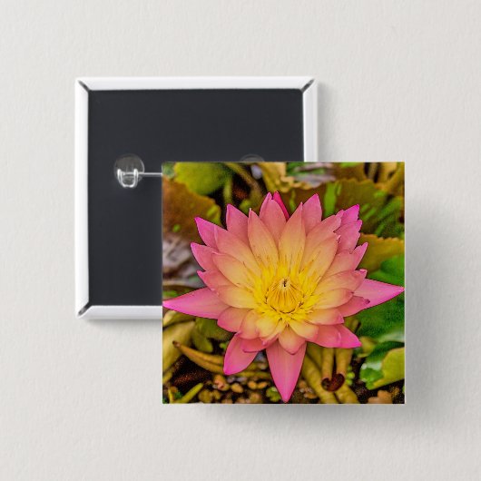 Lotus-Blume Vierkante Button 5,1 Cm (Voorkant /achterkant)