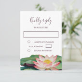 Lotus boeddhistische bruiloft RSVP Kaart (Staand voorkant)