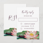 Lotus boeddhistische bruiloft RSVP Kaart (Voorkant / Achterkant)
