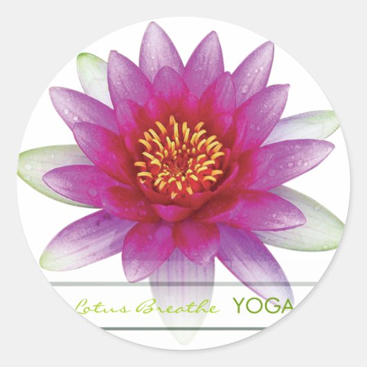 Lotus Breathe Ronde Sticker (Voorkant)