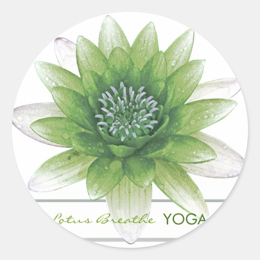 Lotus Breathe Ronde Sticker (Voorkant)