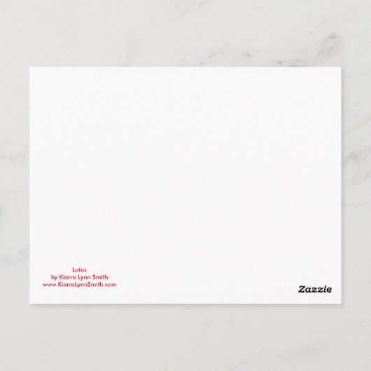 Lotus Briefkaart (Achterkant)