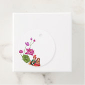 Lotus, bruid en bruidegom afbeelding bedankjes labels (In situ)