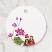 Lotus, bruid en bruidegom afbeelding bedankjes labels (Voorkant)