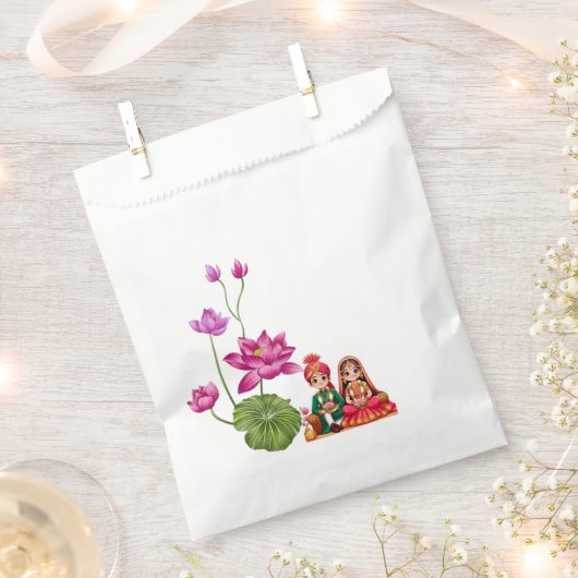 Lotus, bruid en bruidegom afbeelding bedankzakje (Geknipt)