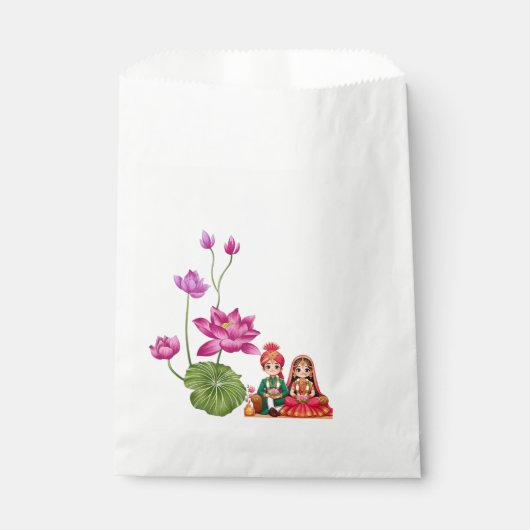 Lotus, bruid en bruidegom afbeelding bedankzakje (Voorkant)