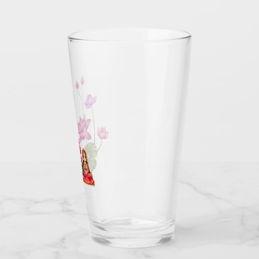 Lotus, bruid en bruidegom afbeelding glas (Links)