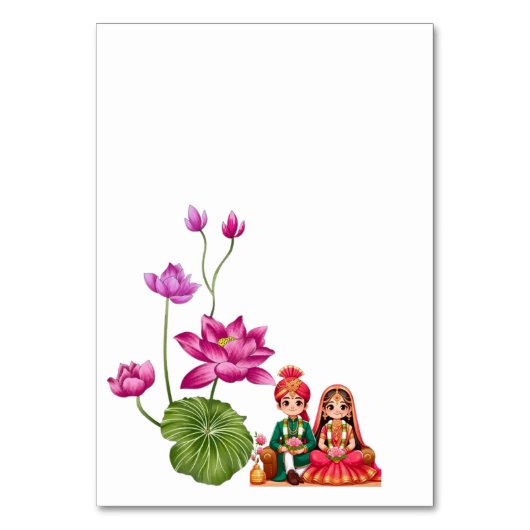 Lotus, bruid en bruidegom afbeelding kaart (Voorkant)