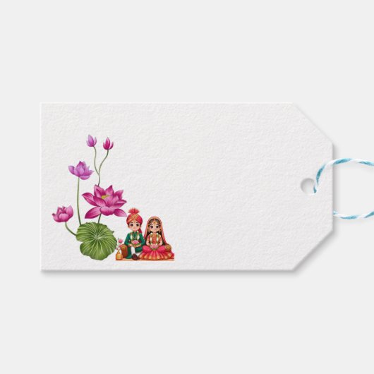 Lotus, bruid en bruidegom foto  cadeaulabel (Voorkant (Horizontaal))