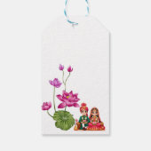 Lotus, bruid en bruidegom foto  cadeaulabel (Achterkant)