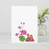 Lotus, bruid en bruidegom  menu (Staand voorkant)