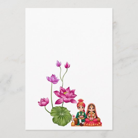 Lotus, bruid en bruidegom  menu (Voorkant)