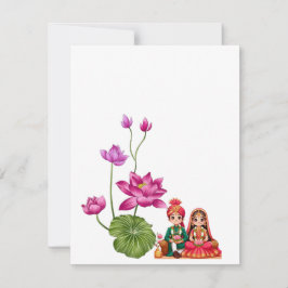 Lotus, bruid en bruidegom save the date