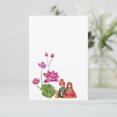 Lotus bruiloft RSVP kaartje (Staand voorkant)